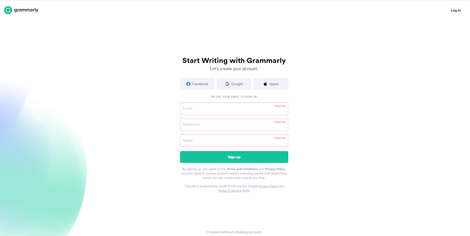 grammarly free trial sign up