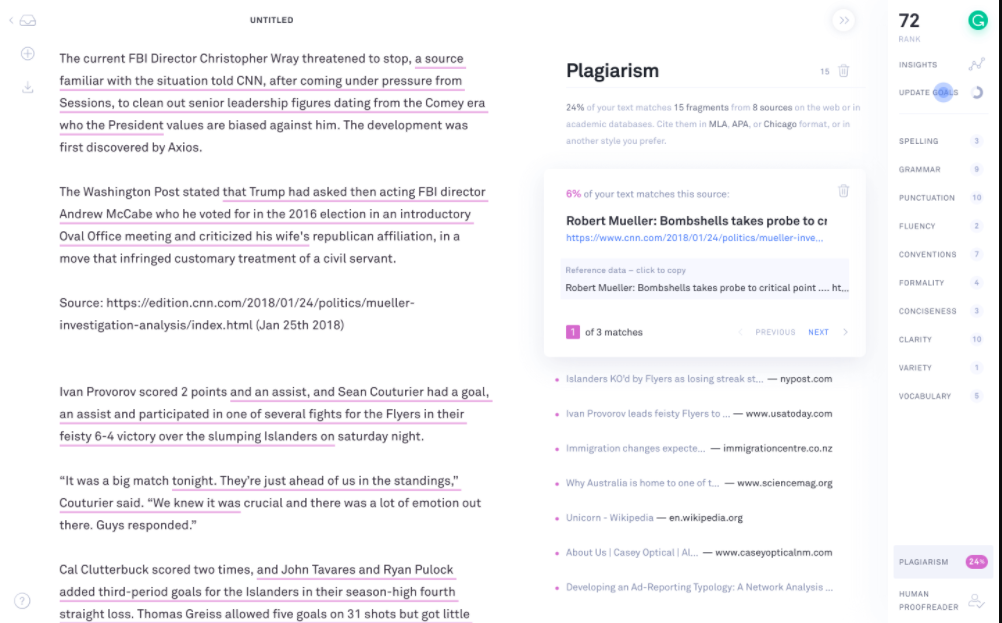 Grammarly Plagiarism Checker