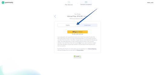 Grammarly Payment Method
