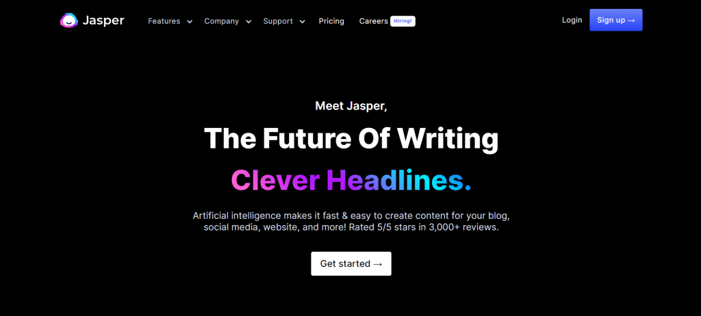 Jasper AI official website