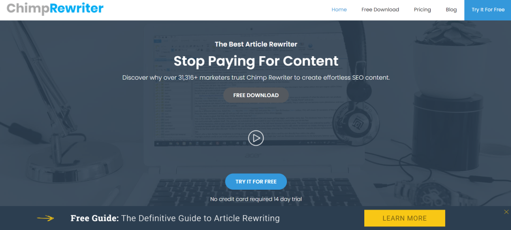 Chimp Rewriter Overview Best Paraphrasing Tools