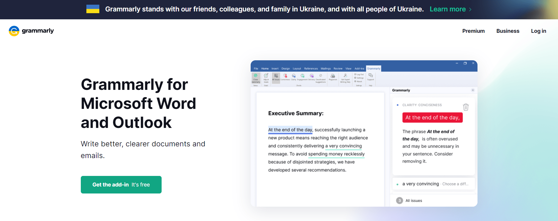 grammarly free outlook