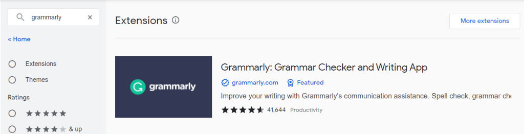 installed grammarly for chrome