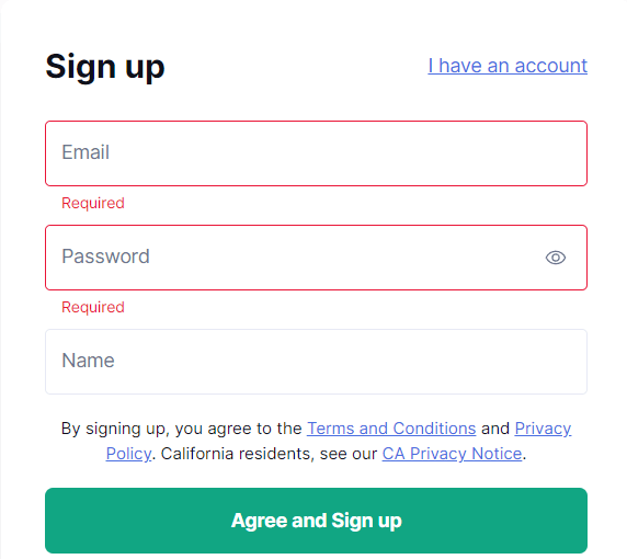 Create Account