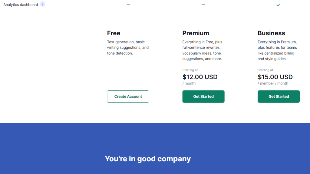 Grammarly Pricing Plans