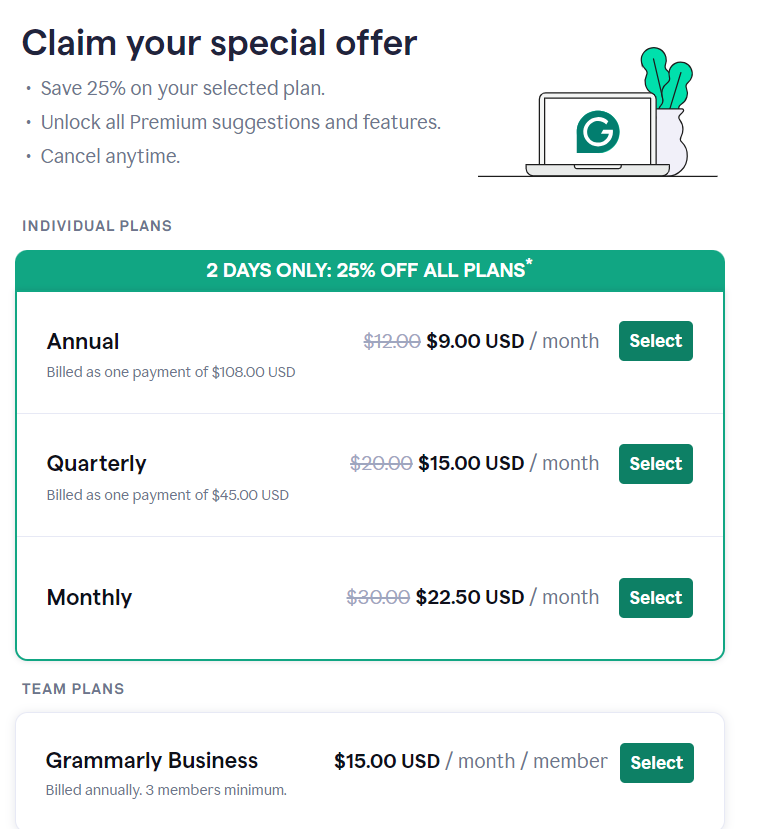 Claim Special Discount On Grammarly